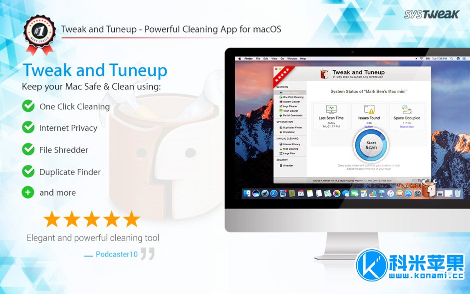 Tweak and Tuneup v4.3.0 系统清理及优化工具 for mac下载
