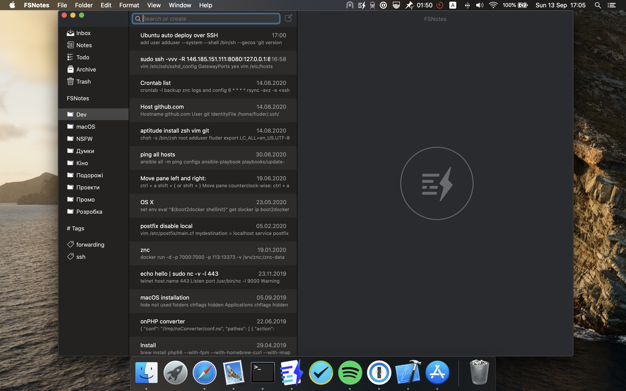 FSNotes v6.4.1 轻便的笔记应用 for mac FSNotes v6.4.1 轻便的笔记应用 for mac